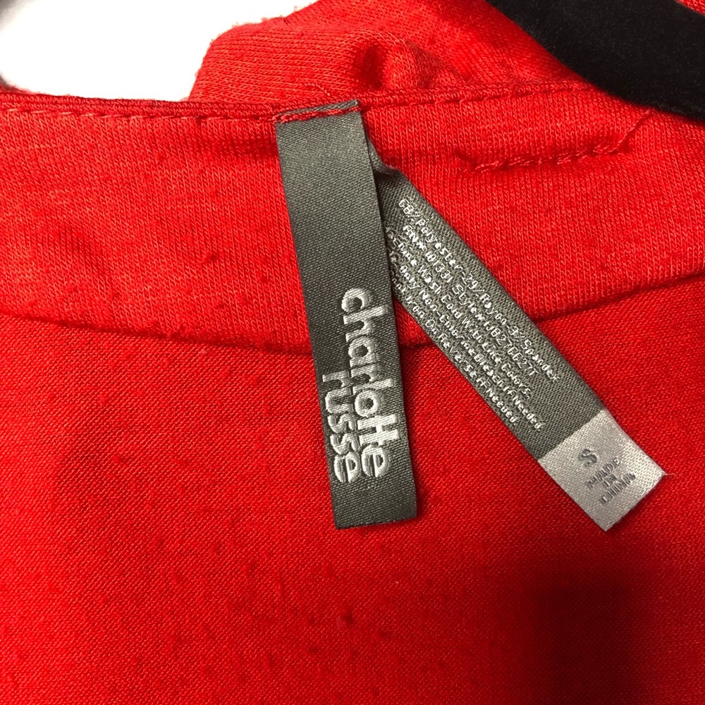 CHARLOTTE RUSSE Red Ruffle Halter Small Top - Picture 6 of 8